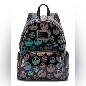 NWT Loungefly Disney Jack Skellington Iridescent Mini Backpack